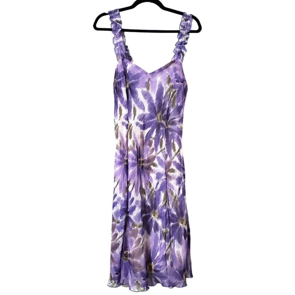 Connected Apparel Lavender Floral Midi Dress Size 12